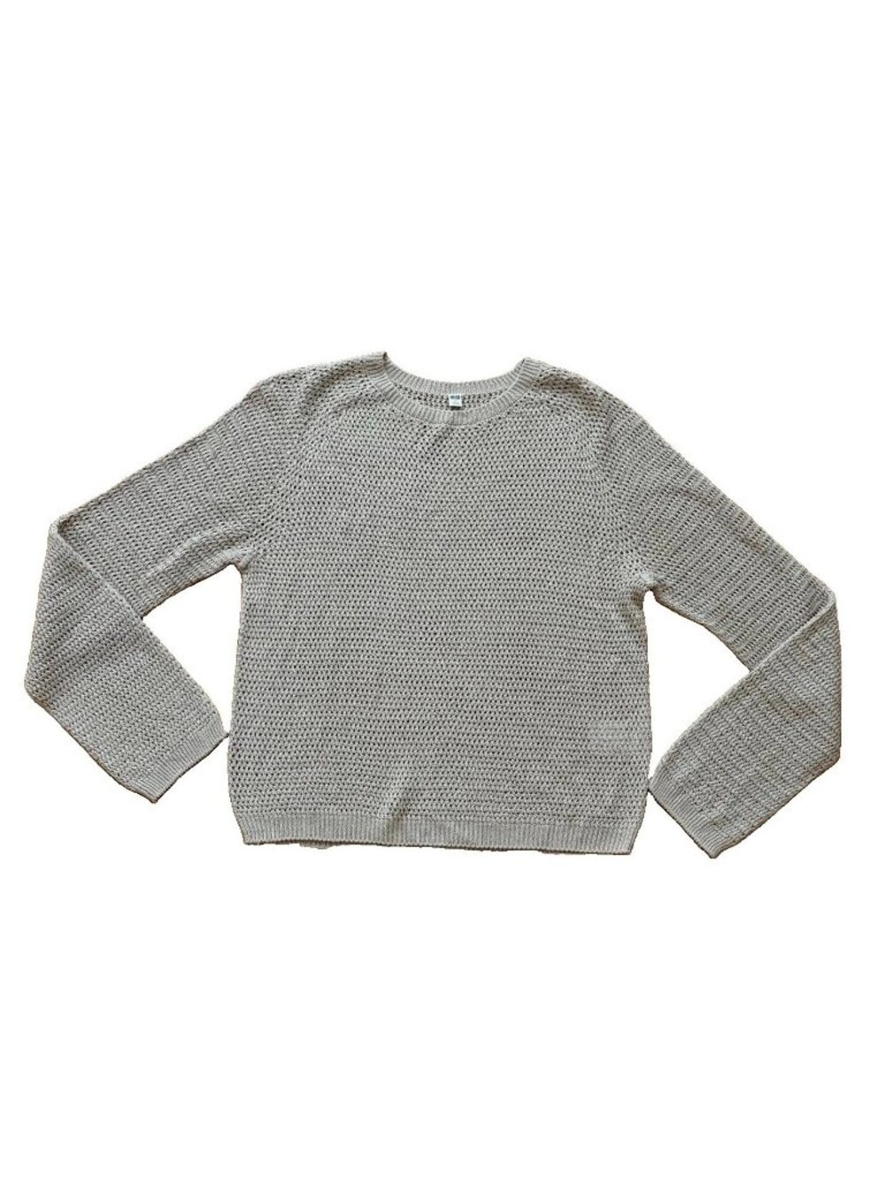Uniqlo Open Airy Mesh Knit Sweater Women’s Small Beige Long Sleeve